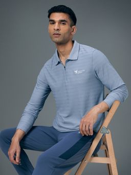 Technosport - Men Blue Slim Fit Polo Sports T-Shirt