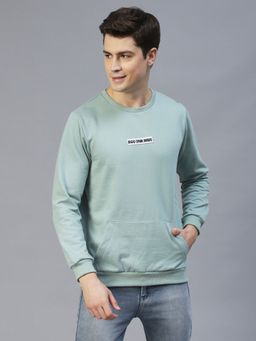 RIGO - Men Jade Badge Round Neck Fleece Sweatshirt
