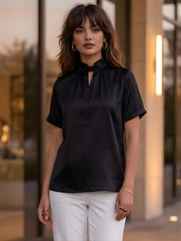 Dora Dori - Black Japan Satin Solid Top