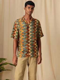Mufti - Men Multi-Color Geometric Loose Fit Shirt