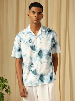 Mufti - Men Blue Floral Loose Fit Shirt