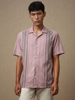 Mufti - Men Pink Geometric Loose Fit Shirt