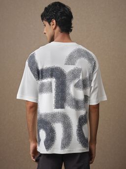 Mufti - Men Off White Graphic Loose Fit T-Shirt