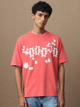 Mufti - Men Red Graphic Loose Fit T-Shirt