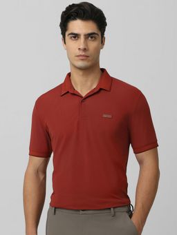 Mufti - Men Maroon Solid Slim Fit Polo T-Shirt