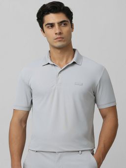 Mufti - Men Grey Solid Slim Fit Polo T-Shirt