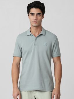 Mufti - Men Green Solid Slim Fit Polo T-Shirt