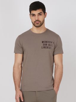 Mufti - Men Grey Graphic Slim Fit T-Shirt