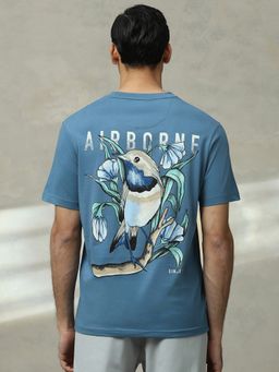 Mufti - Men Teal Graphic Regular Fit T-Shirt