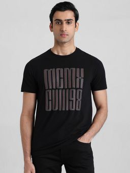Mufti - Men Black Graphic Slim Fit T-Shirt