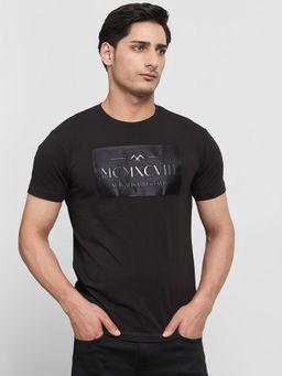Mufti - Men Black Graphic Slim Fit T-Shirt