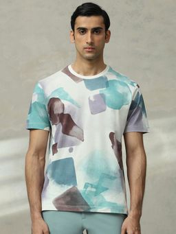 Mufti - Men Multi-Color Abstract Regular Fit T-Shirt