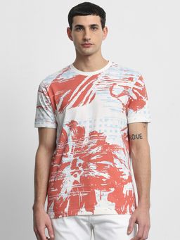 Mufti - Men Multi-Color Floral Slim Fit T-Shirt