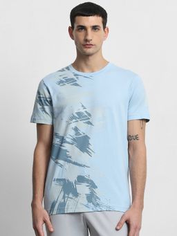 Mufti - Men Blue Graphic Slim Fit T-Shirt