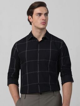 Mufti - Men Black Checks Slim Fit Shirt