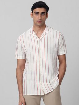 Mufti - Men White Stripes Relaxed Fit Shirt