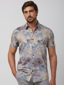 Mufti - Men Multi-Color Abstract Slim Fit Shirt