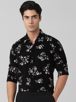 Mufti - Men Black Floral Slim Fit Shirt