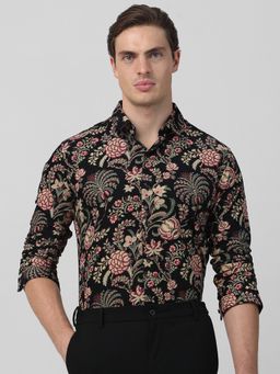 Mufti - Men Black Floral Slim Fit Shirt