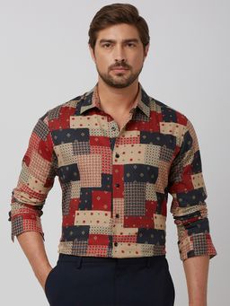 Mufti - Men Multi-Color Printed Slim Fit Shirt