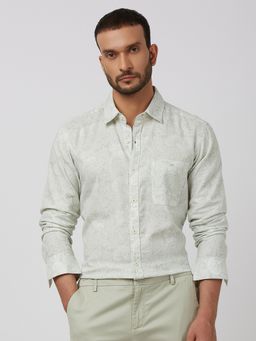 Mufti - Men Green Floral Slim Fit Shirt