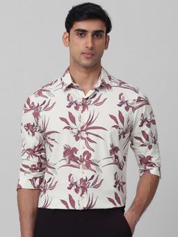 Mufti - Men Off White Floral Slim Fit Shirt