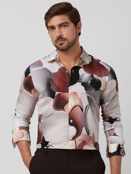Mufti - Men Multi-Color Abstract Slim Fit Shirt