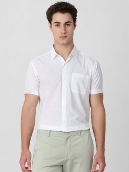 Mufti - Men White Solid Slim Fit Shirt
