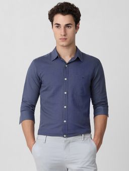 Mufti - Men Blue Solid Slim Fit Shirt