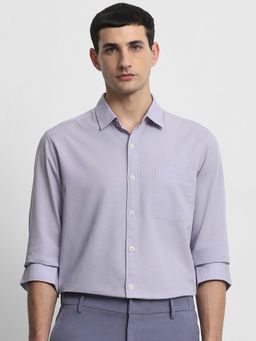 Mufti - Men Purple Solid Slim Fit Shirt