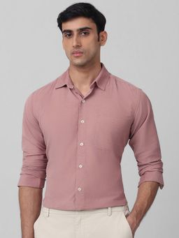 Mufti - Men Pink Textured Slim Fit Shirt