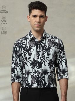Mufti - Men Black Floral Slim Fit Shirt