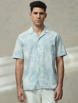 Mufti - Men Green Abstract Relaxed Fit Shirt