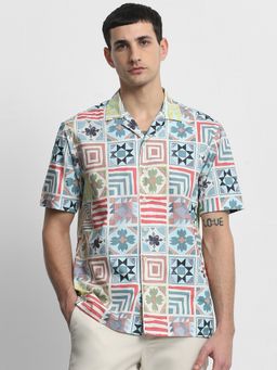 Mufti - Men Multi-Color Geometric Relaxed Fit Shirt