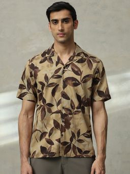 Mufti - Men Brown Floral Relaxed Fit Shirt