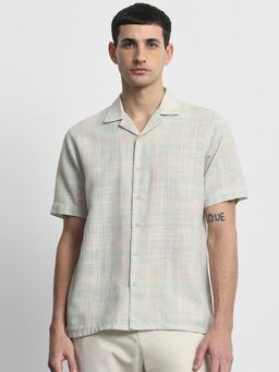 Mufti - Men Green Checks Relaxed Fit Shirt