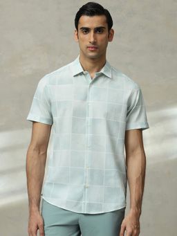 Mufti - Men Green Checks Slim Fit Shirt