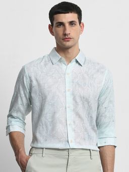 Mufti - Men Green Floral Slim Fit Shirt