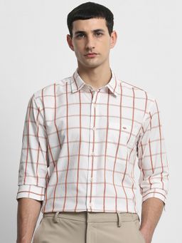 Mufti - Men White Checks Slim Fit Shirt