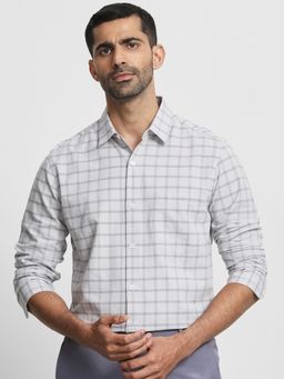 Mufti - Men Grey Checks Slim Fit Shirt