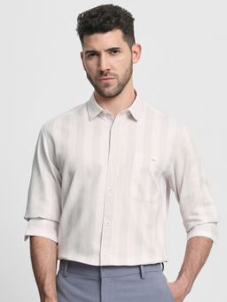 Mufti - Men Purple Stripes Slim Fit Shirt