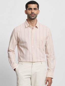 Mufti - Men Pink Stripes Slim Fit Shirt