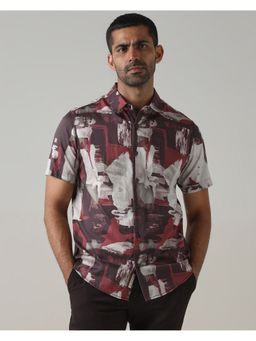 Mufti - Men Multi-Color Abstract Slim Fit Shirt