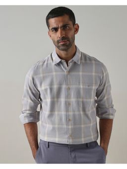 Mufti - Men Lavender Checks Slim Fit Shirt