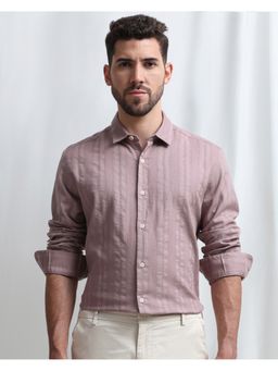 Mufti - Men Pink Stripes Slim Fit Shirt