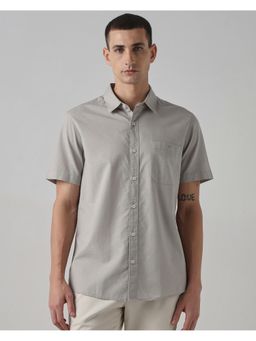 Mufti - Men Grey Solid Slim Fit Shirt