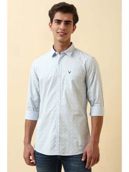 Allen Solly - Men Light Blue Printed Full Sleeves Casual Shirt