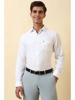 Allen Solly - Men White Textured Full Sleeves Formal Shirt