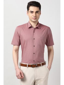 Peter England - Men Pink Regular Fit Half Sleeves Formal Shirt