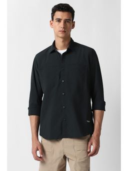 Van Heusen - Men Black Solid Full Sleeves Shirt